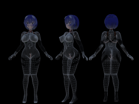 3DsMax Biped model Rei Ayanami 3D 모델