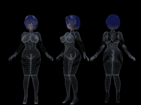 3DsMax Biped model Rei Ayanami 3D Model