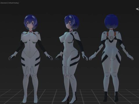3DsMax Biped model Rei Ayanami 3D Model