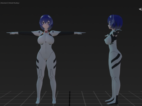 3DsMax Biped model Rei Ayanami 3D 모델