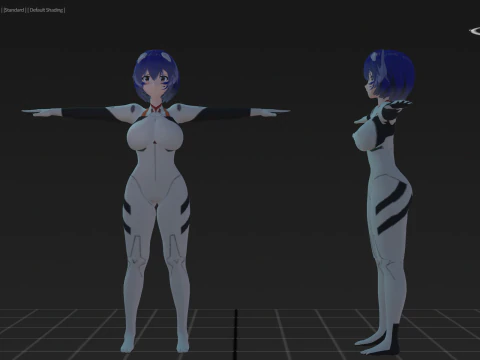 3DsMax Biped model Rei Ayanami 3D Model