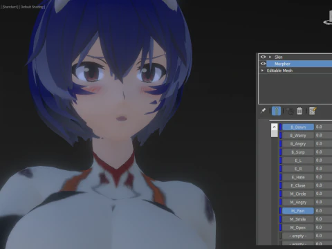 3DsMax Biped model Rei Ayanami 3D Model