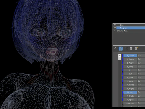 3DsMax Biped model Rei Ayanami 3D Model