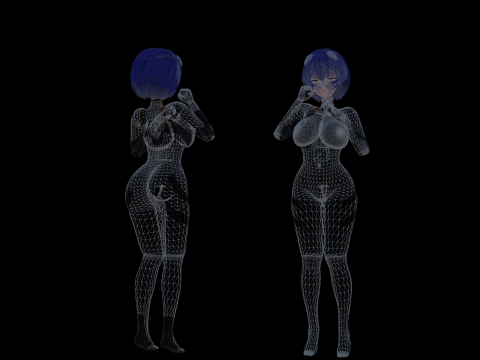 3DsMax Biped model Rei Ayanami 3D 모델