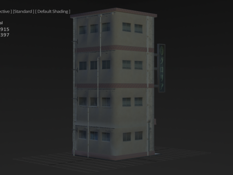 Japan Street Building - Heisei style 3D Model