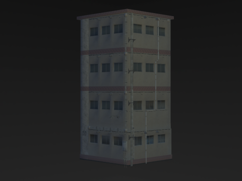 Japan Street Building - Heisei style 3D Model