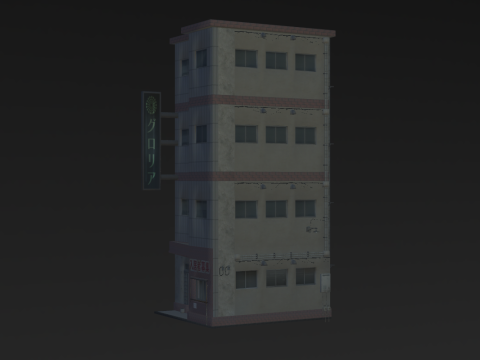 Japan Street Building - Heisei style 3D Model