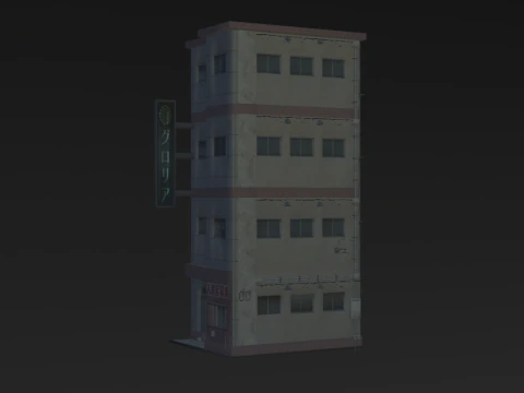 Japan Street Building - Heisei style 3D Model