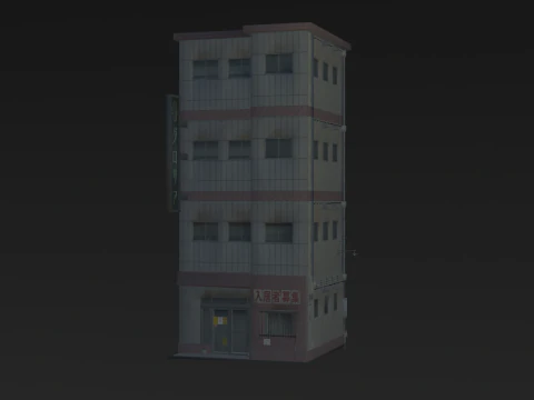 Japan Street Building - Heisei style 3D Model
