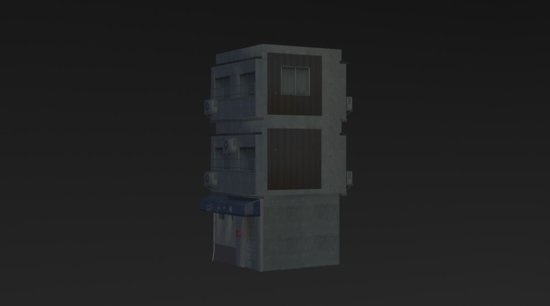 Tokyo Old Street Building 3D 模型 .c4d .max .obj .3ds .fbx .stl .blend
