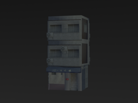 Tokyo Old Street Building 3D 模型
