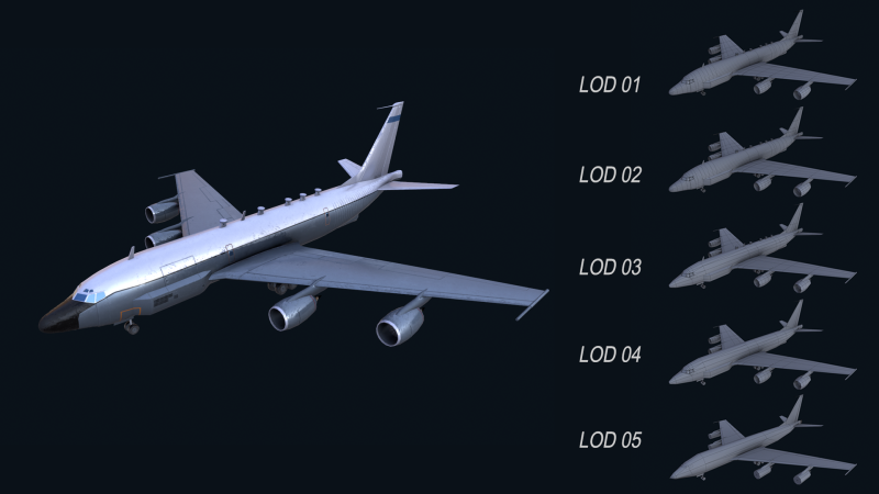 Asset - Army - Boeing RC 135 3D MODEL REALISTIC Model 3D .c4d .max .obj .3ds .fbx .stl .blend 