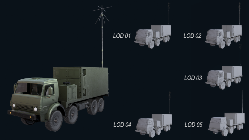 Asset - Army - Krasukha 4 EW System - 02 Realistic 3D Model .c4d .max .obj .3ds .fbx .stl .blend 
