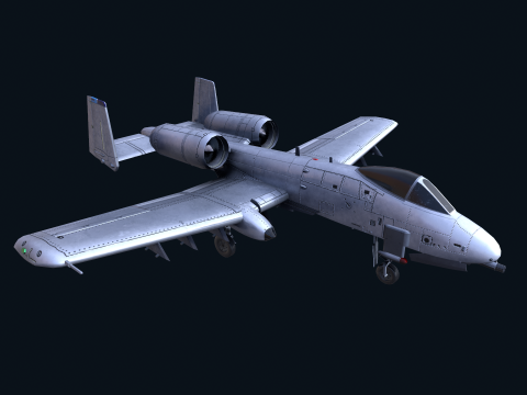 Asset - Army - A10 Thunderbolt 3D MODEL REALISTIC VR - AR - low-poly 3D Model