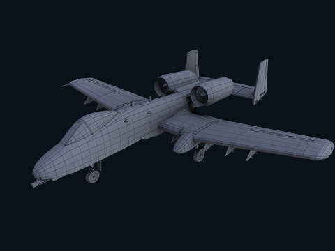 Asset - Army - A10 Thunderbolt 3D MODEL REALISTIC VR - AR - low-poly 3D Model