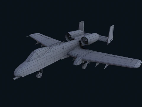 Risorsa - Esercito - A10 Thunderbolt MODELLO 3D REALISTICO VR - AR - low-poly Modello 3D