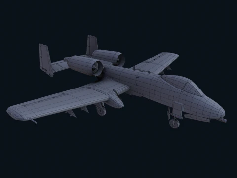 Risorsa - Esercito - A10 Thunderbolt MODELLO 3D REALISTICO VR - AR - low-poly Modello 3D
