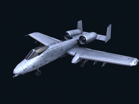 Asset - Army - A10 Thunderbolt 3D MODEL REALISTIC VR - AR - low-poly 3D Model