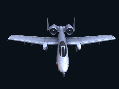 Asset - Army - A10 Thunderbolt 3D MODEL REALISTIC VR - AR - low-poly 3D Model