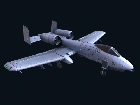 Asset - Army - A10 Thunderbolt 3D MODEL REALISTIC VR - AR - low-poly 3D Model