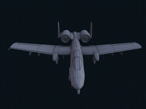 Risorsa - Esercito - A10 Thunderbolt MODELLO 3D REALISTICO VR - AR - low-poly Modello 3D