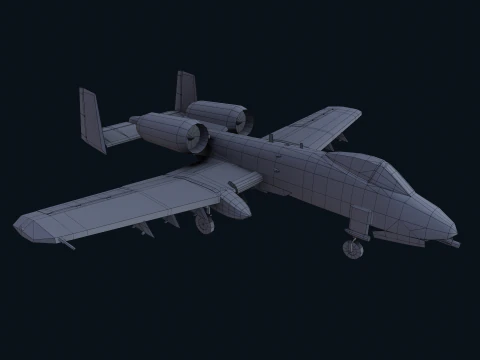 Risorsa - Esercito - A10 Thunderbolt MODELLO 3D REALISTICO VR - AR - low-poly Modello 3D