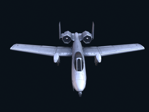 Asset - Army - A10 Thunderbolt 3D MODEL REALISTIC VR - AR - low-poly 3D Model