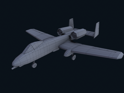 Asset - Army - A10 Thunderbolt 3D MODEL REALISTIC VR - AR - low-poly 3D Model