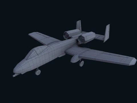 Risorsa - Esercito - A10 Thunderbolt MODELLO 3D REALISTICO VR - AR - low-poly Modello 3D