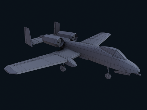Asset - Army - A10 Thunderbolt 3D MODEL REALISTIC VR - AR - low-poly 3D Model