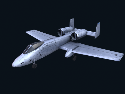 Asset - Army - A10 Thunderbolt 3D MODEL REALISTIC VR - AR - low-poly 3D Model