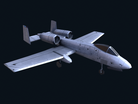 Asset - Army - A10 Thunderbolt 3D MODEL REALISTIC VR - AR - low-poly 3D Model