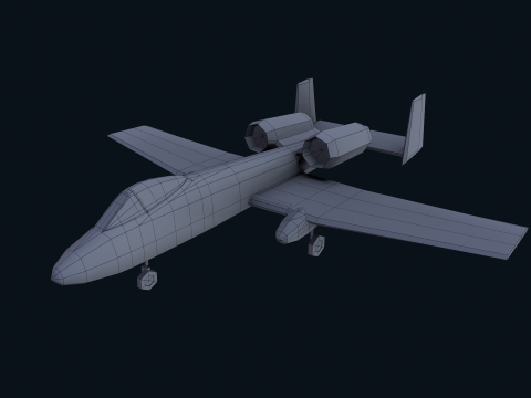 Asset - Army - A10 Thunderbolt 3D MODEL REALISTIC VR - AR - low-poly 3D Model