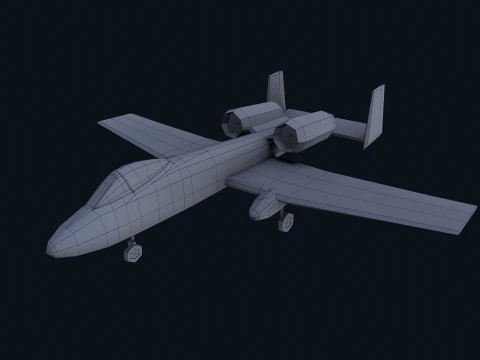 Risorsa - Esercito - A10 Thunderbolt MODELLO 3D REALISTICO VR - AR - low-poly Modello 3D