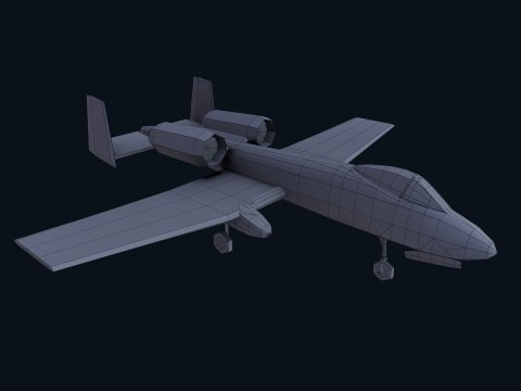 Asset - Army - A10 Thunderbolt 3D MODEL REALISTIC VR - AR - low-poly 3D Model