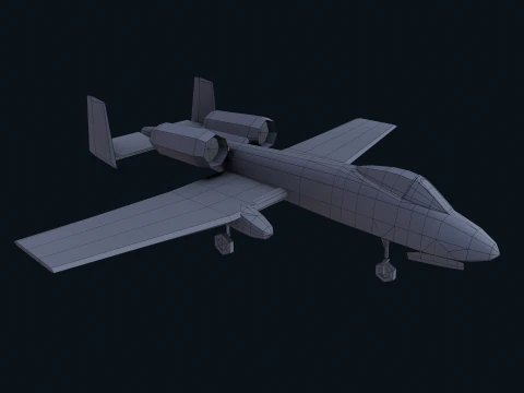 Risorsa - Esercito - A10 Thunderbolt MODELLO 3D REALISTICO VR - AR - low-poly Modello 3D