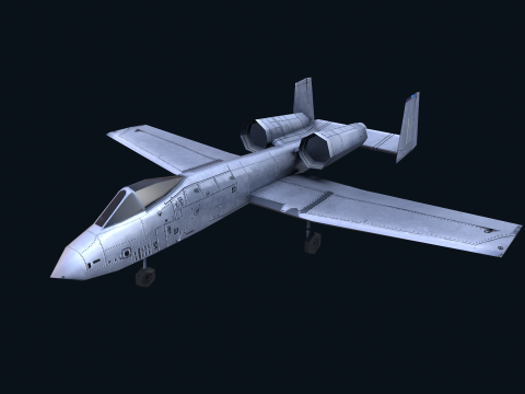 Asset - Army - A10 Thunderbolt 3D MODEL REALISTIC VR - AR - low-poly 3D Model