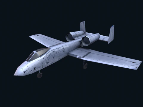Risorsa - Esercito - A10 Thunderbolt MODELLO 3D REALISTICO VR - AR - low-poly Modello 3D