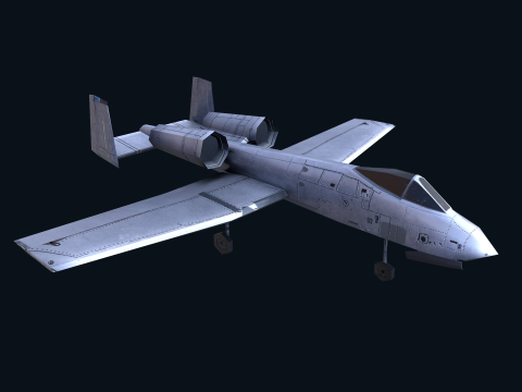 Asset - Army - A10 Thunderbolt 3D MODEL REALISTIC VR - AR - low-poly 3D Model