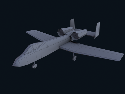 Asset - Army - A10 Thunderbolt 3D MODEL REALISTIC VR - AR - low-poly 3D Model