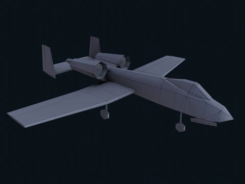 Risorsa - Esercito - A10 Thunderbolt MODELLO 3D REALISTICO VR - AR - low-poly Modello 3D