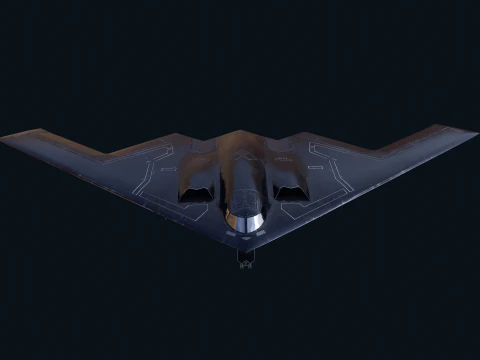 Asset - Army - B2 Spirit 3D MODEL REALISTIC VR - AR - low-poly 3D Model