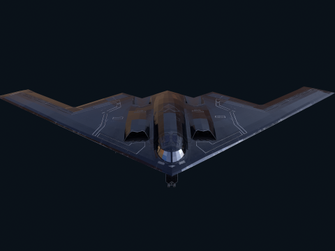Asset - Army - B2 Spirit 3D MODEL REALISTIC VR - AR - low-poly 3D Model