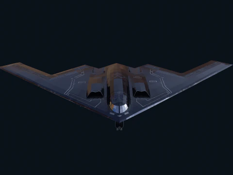 Asset - Army - B2 Spirit 3D MODEL REALISTIC VR - AR - low-poly 3D Model