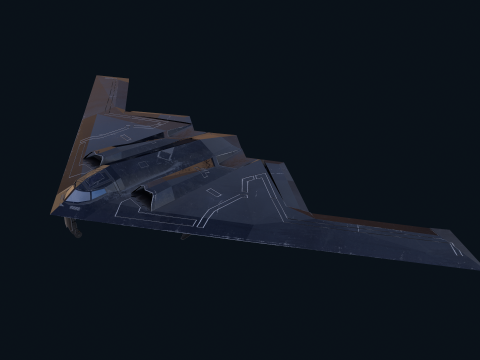 Asset - Army - B2 Spirit 3D MODEL REALISTIC VR - AR - low-poly 3D Model