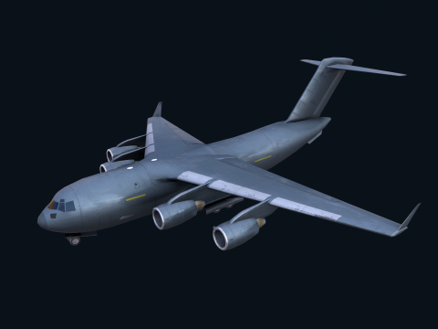 Asset - Army - C17 Globemaster III 3D MODEL REALISTIC Low-poly Modelo 3D