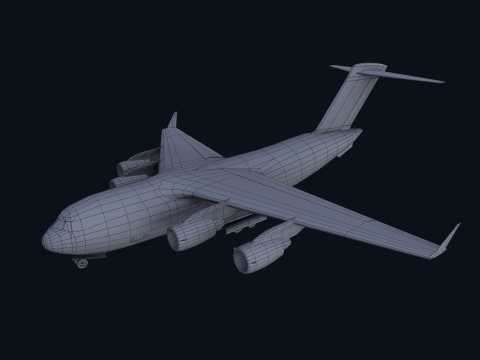 Asset - Army - C17 Globemaster III 3D MODEL REALISTIC Low-poly Modelo 3D