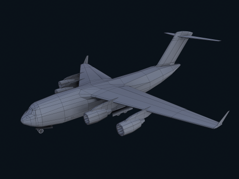 Asset - Army - C17 Globemaster III 3D MODEL REALISTIC Low-poly Modelo 3D