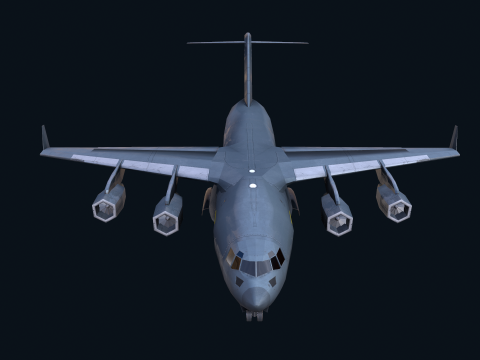 Asset - Army - C17 Globemaster III 3D MODEL REALISTIC Low-poly Modelo 3D
