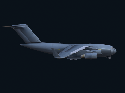 Asset - Army - C17 Globemaster III 3D MODEL REALISTIC Low-poly Modelo 3D